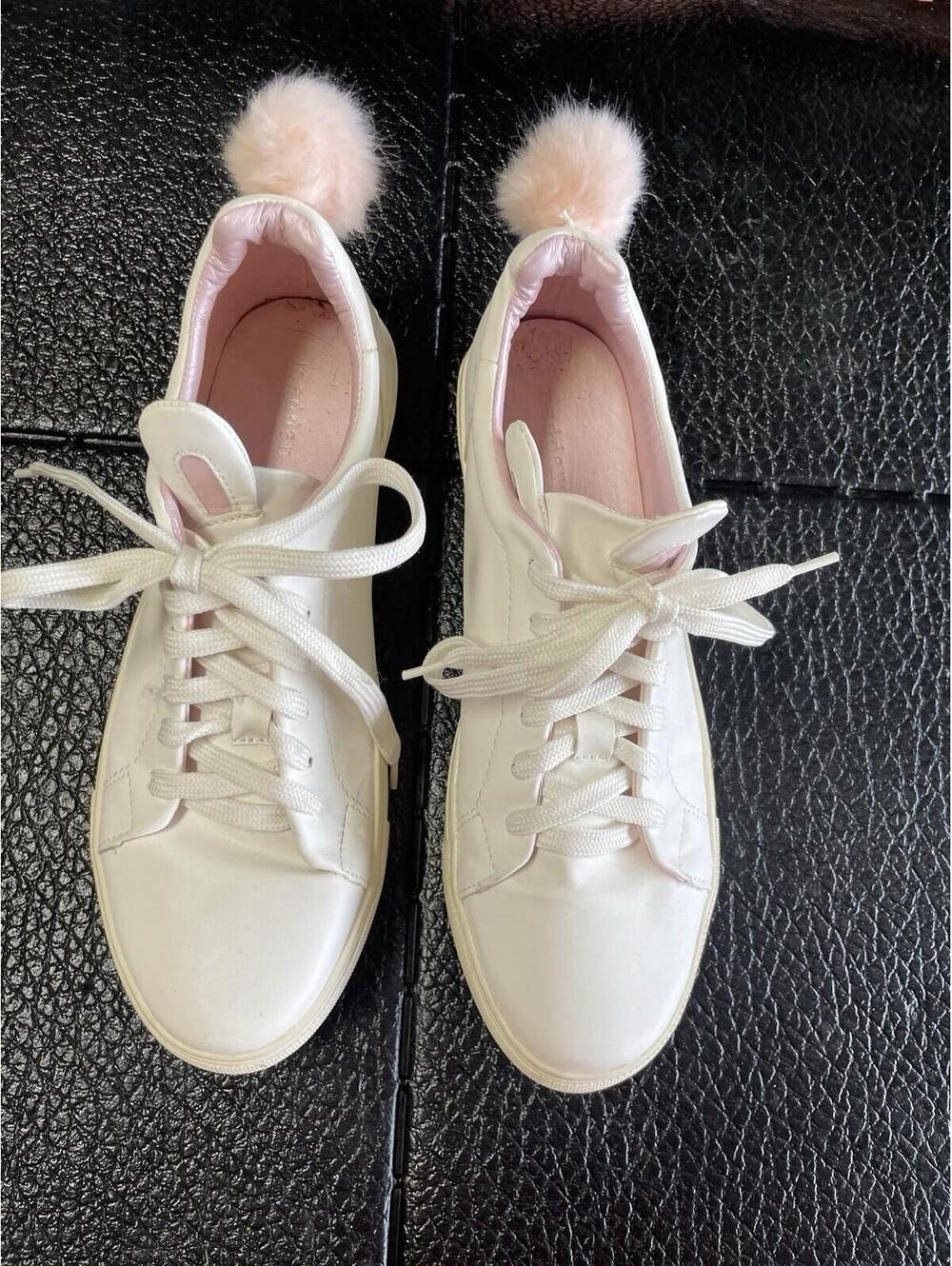 Madden Girl Tennis Shoes  White Bunny, Ear Bunny Tail Size 9